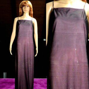 Long Dark Rose Pink and Black Gown